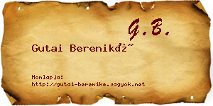 Gutai Bereniké névjegykártya